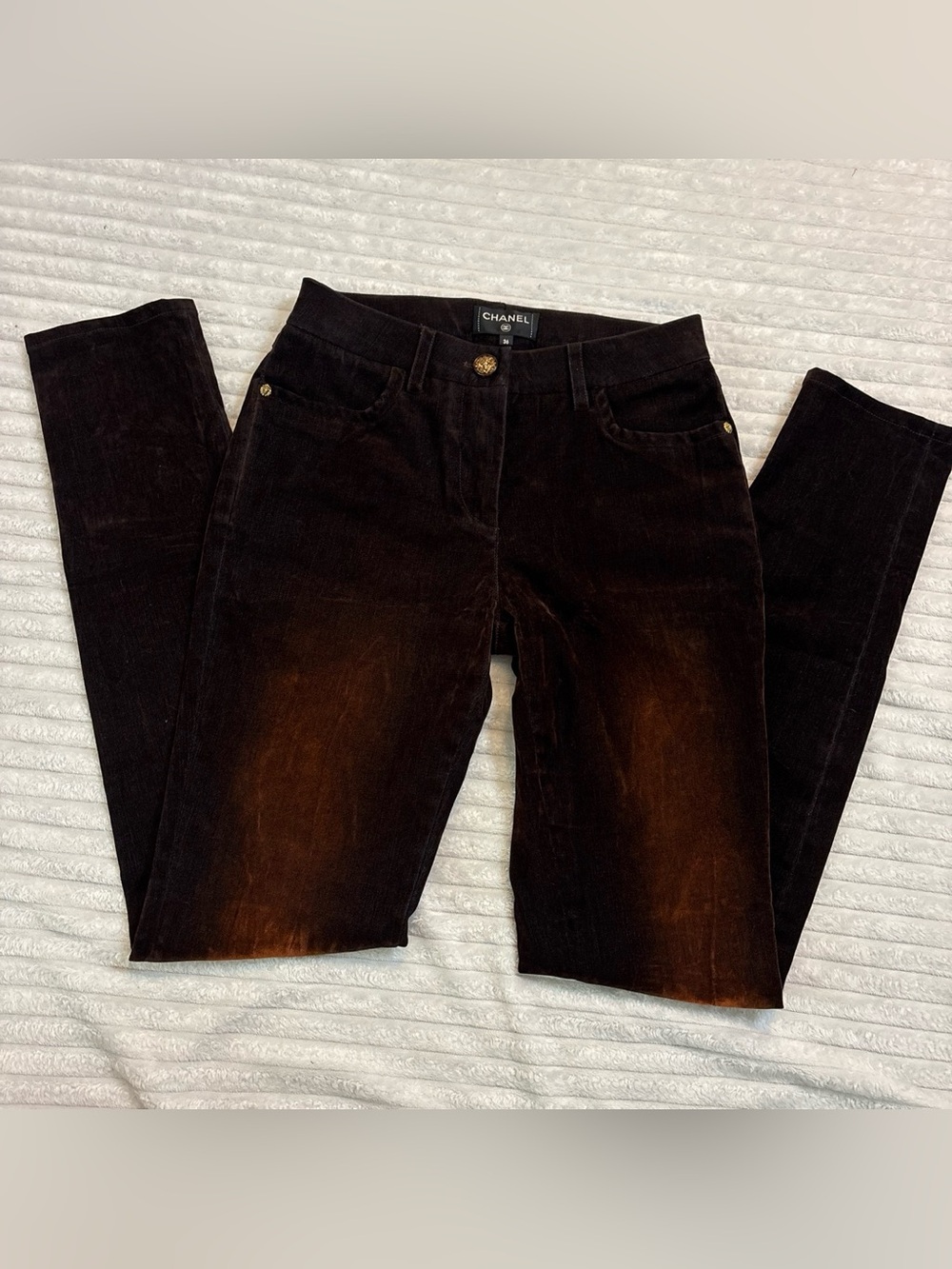 CHANEL Black and Brown Jeans